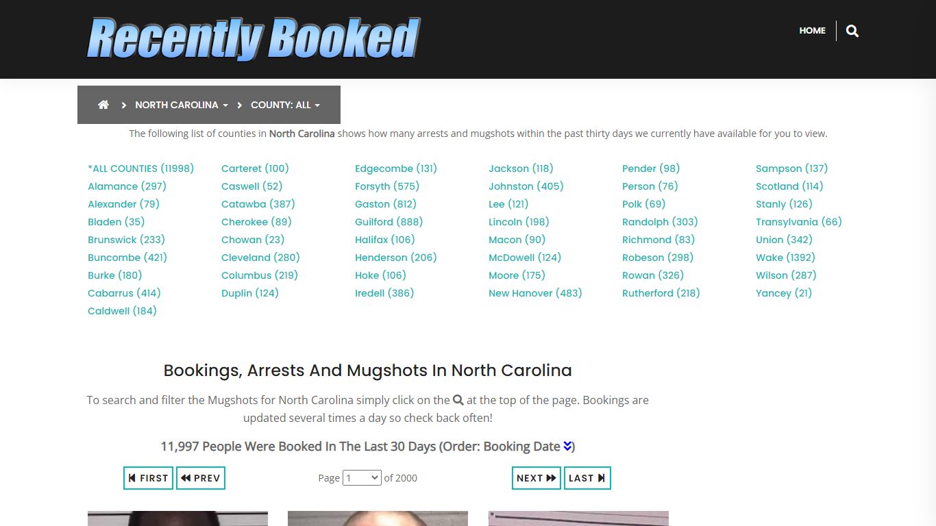 Bookings, Arrests and Mugshots in New Hanover County, North Carolina